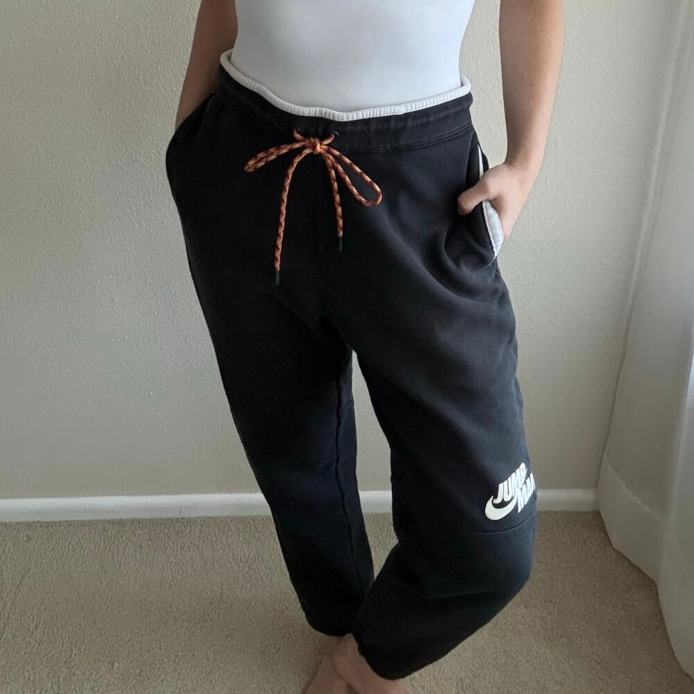 Air Jordan jumpman Black sweatpants joggers sporty retro streetwear workout y2k